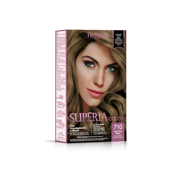 Imagem de Kit tonalizante amend supéria color 710 louro cinza natural