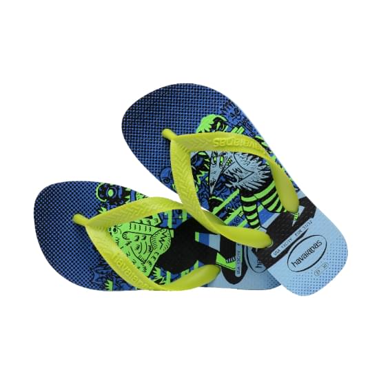 Imagem de Sandália havaianas infantil kids top fun azul lavanda/verde limão 31/32