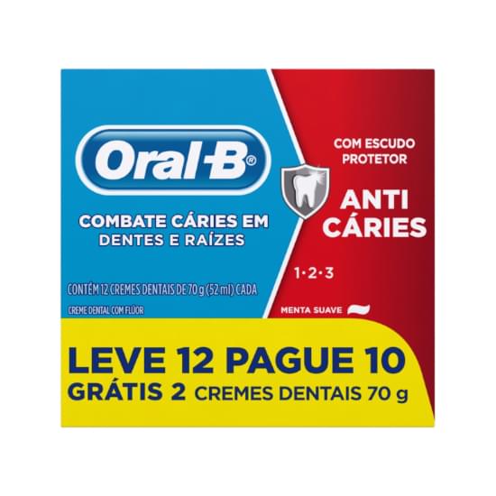 Imagem de Creme dental menta suave oral b 1-2-3 70g leve 12 pague 10 unidades