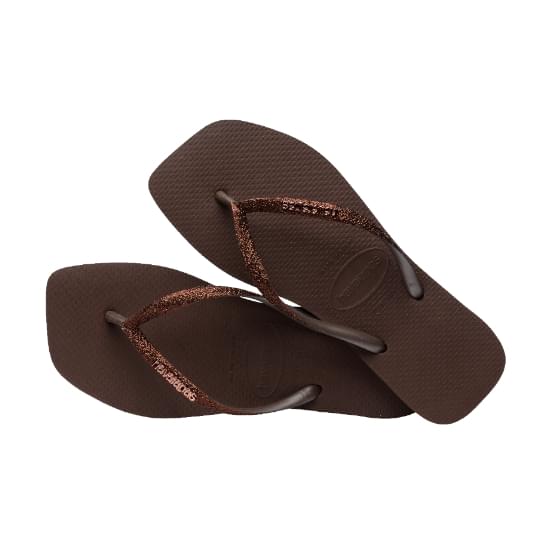 Imagem de Sandália havaianas feminina slim square glitter café 39/40