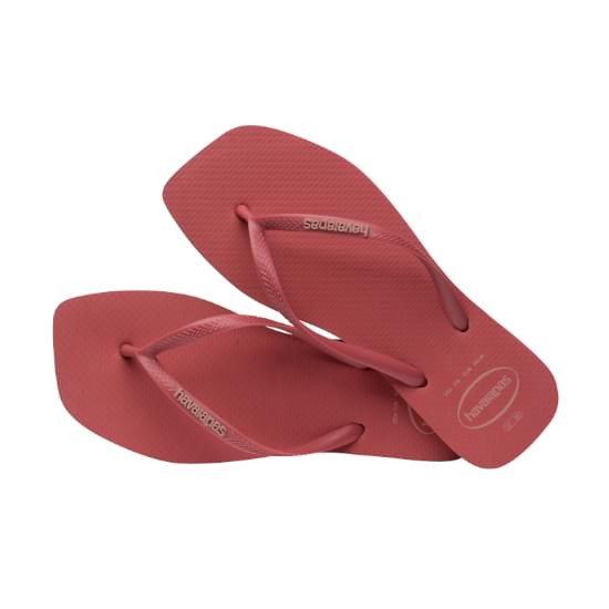 Imagem de Sandália havaianas feminina slim square logo pop up pau brasil 35/36