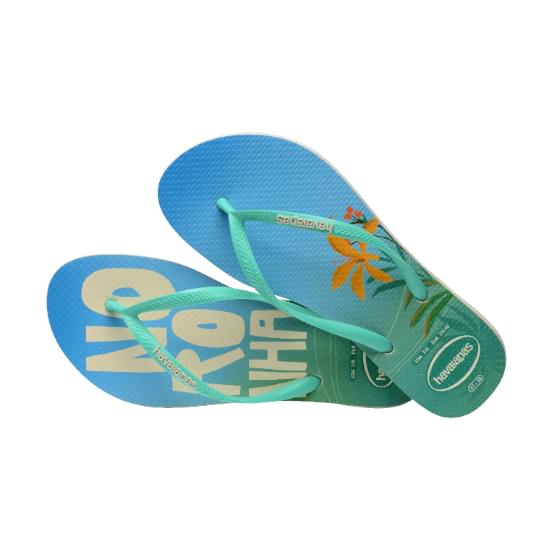 Imagem de Sandália havaianas feminina slim postcard bege palha 33/34