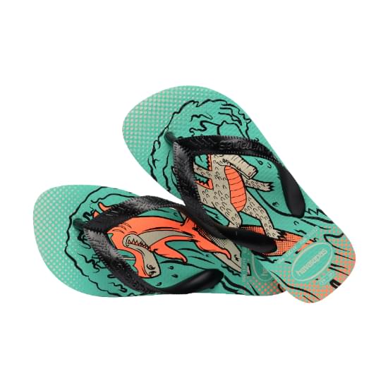 Imagem de Sandália havaianas infantil kids top fun verde virtual/preto 29/30