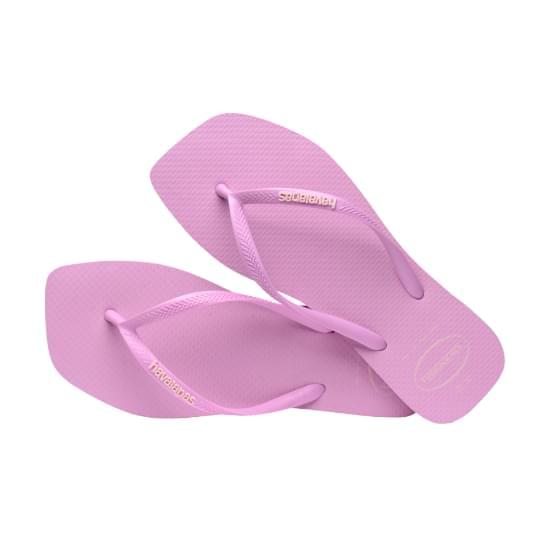 Imagem de Sandália havaianas feminina slim square logo pop up lavanda fresh 39/40