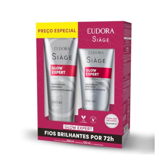 Imagem de Kit shampoo 250ml + condicionador 125ml eudora siáge glow expert