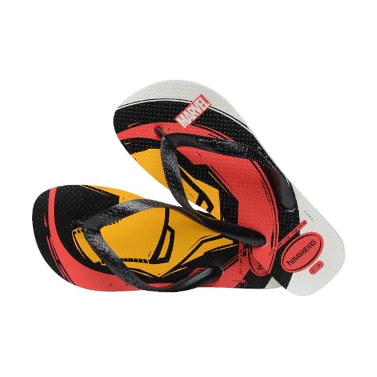 Imagem de Sandália havaianas masculina top marvel logomania branco 37/38