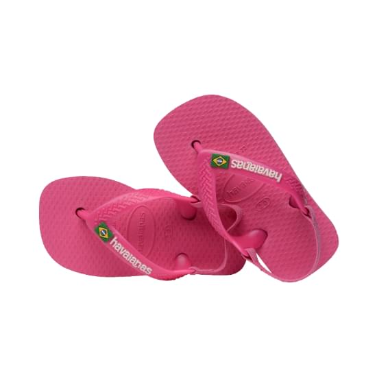 Imagem de Sandália havaianas new baby brasil logo rosa flux/branco 17/18