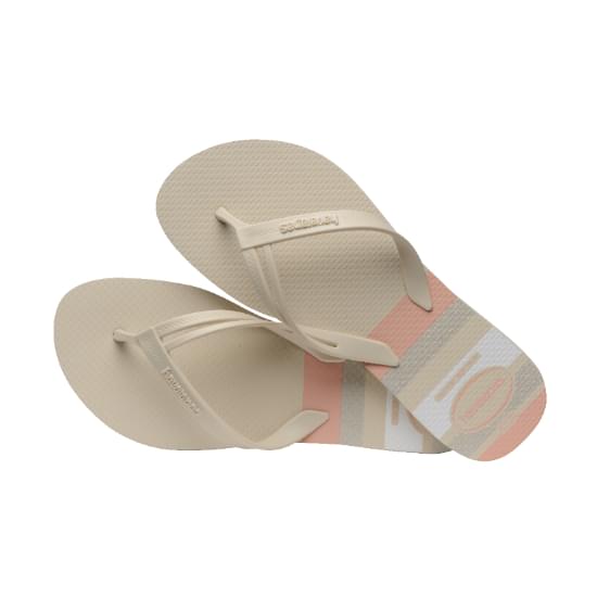 Imagem de Sandália havaianas feminina elegance print bege palha 33/34