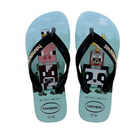 Imagem de Sandalia havaianas infantil kids minecraft azul lavanda 23/24