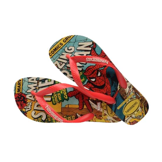 Imagem de Sandália havaianas masculina top marvel classic bege palha/vermelho 23/24