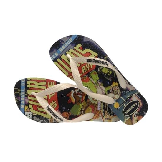 Imagem de Sandália havaianas masculina top marvel classic preto/bege palha 23/24