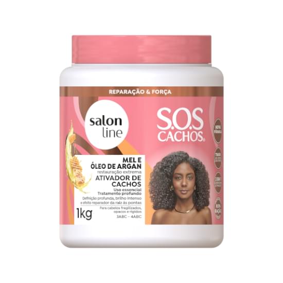 Imagem de Ativador de cachos salon line s.o.s cachos mel e óleo de argan 1kg