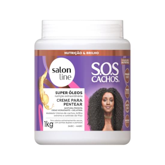 Imagem de Creme para pentear s.o.s cachos super óleos salon line 1kg