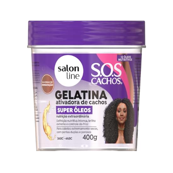 Imagem de Gelatina salon line s.o.s cachos super óleos 400g