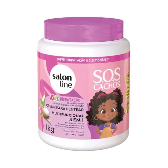 Imagem de Creme para pentear s.o.s cachos kids 5 em 1 hidratação salon line 1kg