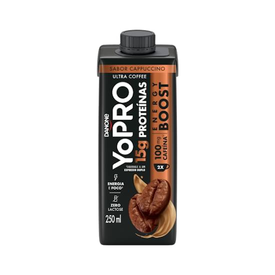 Imagem de Danone bebida láctea yopro energy boost zero lactose sabor cappuccino caixa 250ml