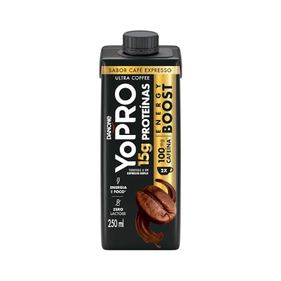 Imagem de Danone bebida láctea yopro energy boost zero lactose sabor café expresso caixa 250ml