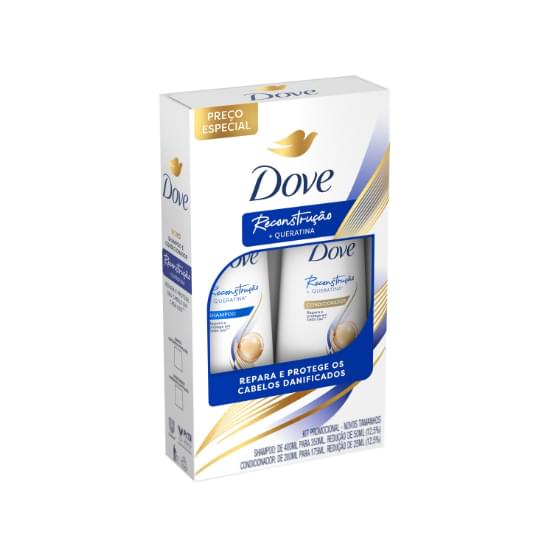 Imagem de Kit shampoo 350ml + condicionador 175ml dove reconstrução