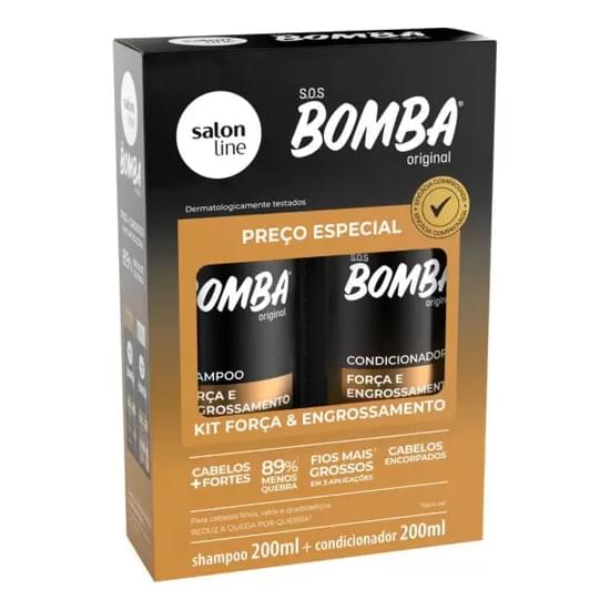 Imagem de Kit shampoo + condicionador bomva força e engrossamento 200ml - salon line