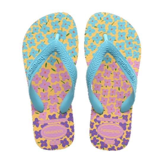 Imagem de Sandália havaianas infantil kids flores lavanda fresh/branco 23/24