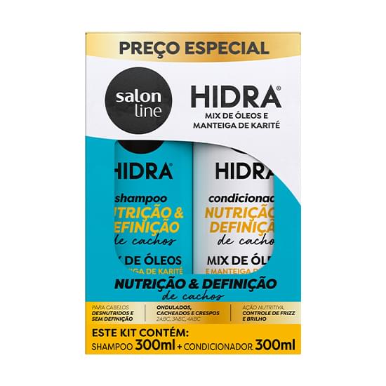 Imagem de Kit shampoo + condicionador hidra mix de oleos e manteiga de karite 300ml - salon line