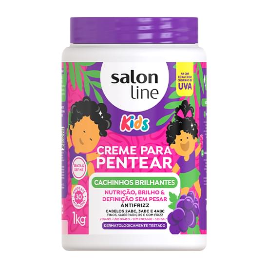 Imagem de Salon line creme de pentear kids cachinhos brilhantes uva 1kg