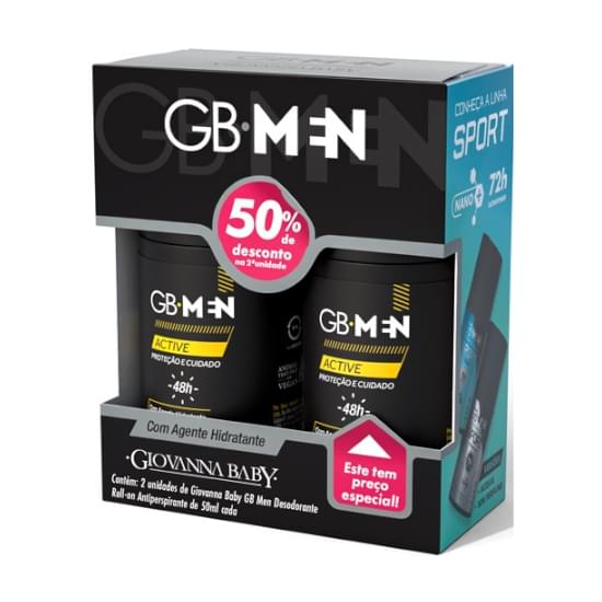 Imagem de Desodorante roll-on gb men active 2 unidades 50%off