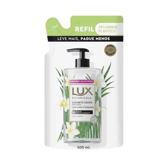 Imagem de Sabonete líquido para as mãos capim-limão & frangipani lux botanicals sachê 500ml refil leve mais pague menos