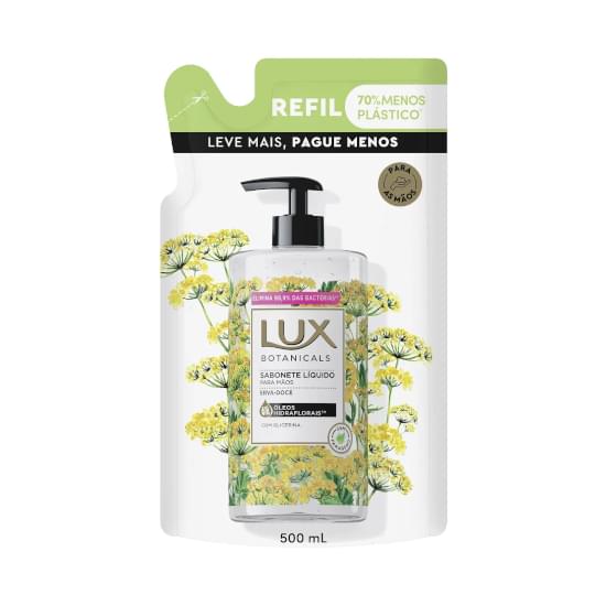 Imagem de Sabonete líquido para as mãos erva-doce lux botanicals sachê 500ml refil leve mais pague menos