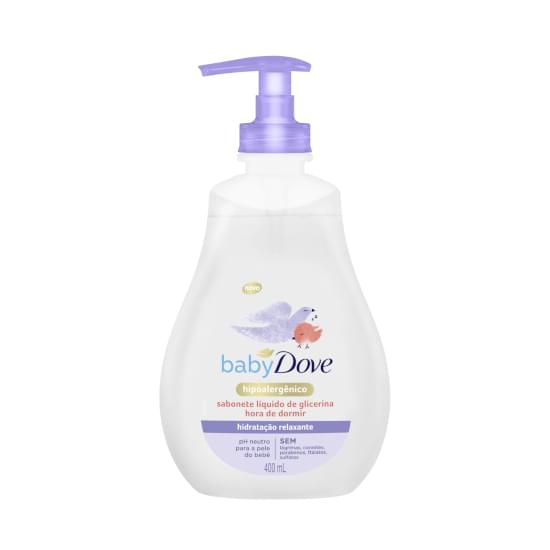 Imagem de Sabonete líquido de glicerina hidratação relaxante dove baby hora de dormir frasco 400ml