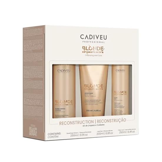 Imagem de Cadiveu professional blonde reconstructor kit homecare 3 passos