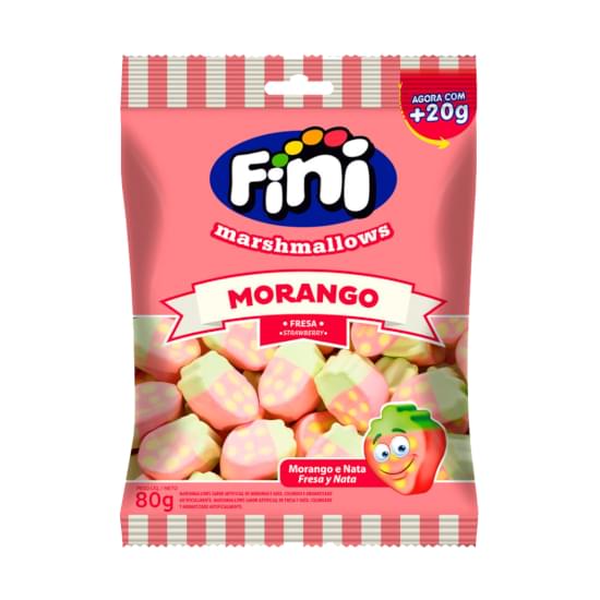 Imagem de Fini bala de marshmallow morango 80g