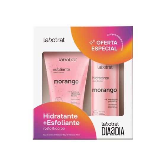 Imagem de Kit dia a dia labotrat esfoliante 150g + hidratante 190g morango