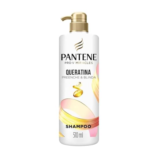 Imagem de Shampoo pantene queratina preenche & blinda frasco 510ml pump