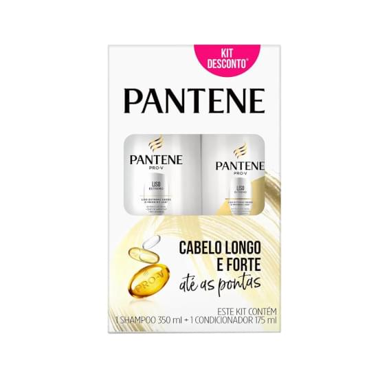 Imagem de Kit shampoo 350ml + condicionador 175ml pantene liso extremo