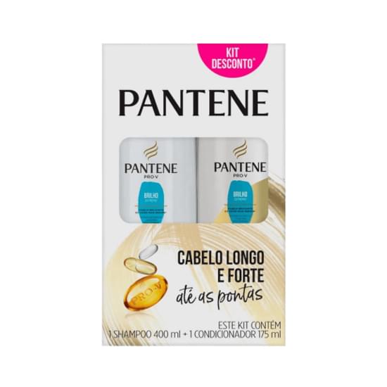 Imagem de Kit shampoo 400ml + condicionador 175ml pantene brilho extremo