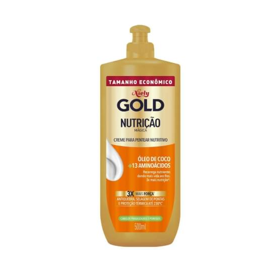 Imagem de Creme para pentear nutritivo niely gold nutrição mágica frasco 500ml tamanho econômico