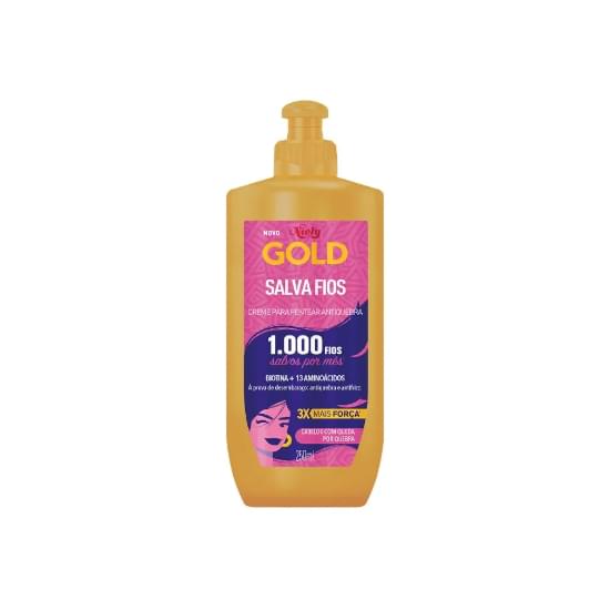 Imagem de Creme para pentear antiquebra niely gold salva fios frasco 250ml