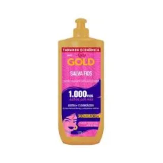 Imagem de Creme para pentear antiquebra niely gold salva fios frasco 500ml tamanho econômico