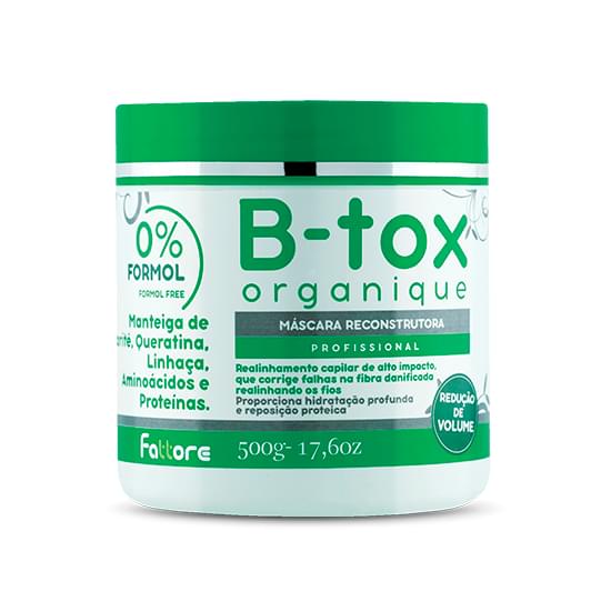 Imagem de Fattore máscara reconstrutora b-tox organique manutenção liso 500g