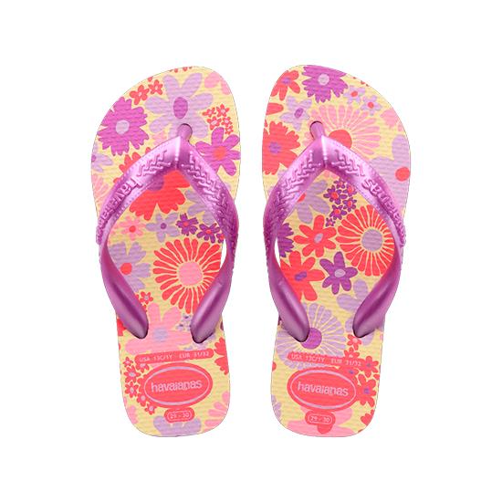 Imagem de Sandália havaianas infantil kids flores buttercream 27/28