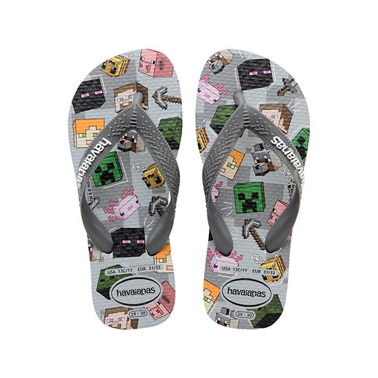 Imagem de Sandalia havaianas infantil kids minecraft cinza aço 39/40