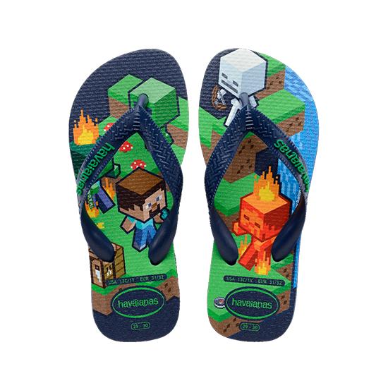 Imagem de Sandalia havaianas infantil kids minecraft marinho 29/30