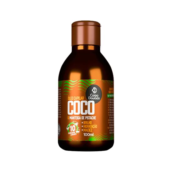 Imagem de Óleo capilar corpo dourado óleo de coco e manteiga de pistache 100ml