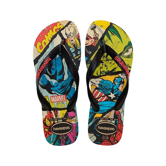 Imagem de Sandália havaianas masculina top marvel classic preto/preto/vermelho 39/40