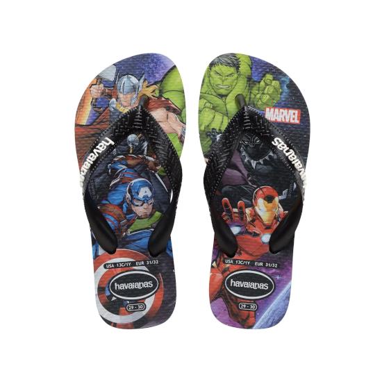 Imagem de Sandália havaianas infantil kids top marvel ii preto 29/30