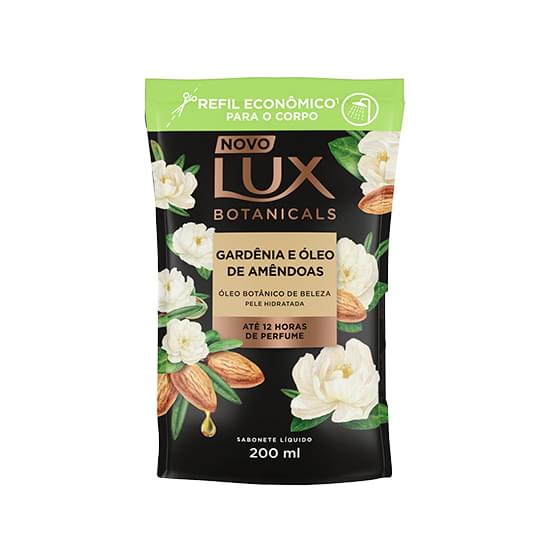 Imagem de Sabonete líquido gardênia e óleo de amêndoas lux botanicals sachê 200ml refil econômico