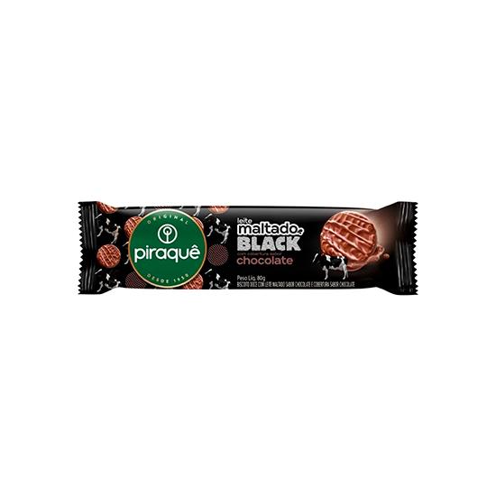 Imagem de Biscoito leite maltado black cobertura chocolate piraquê pacote 80g