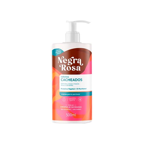 Imagem de Creme para pentear negra rosa cabelos cacheados frasco 500ml