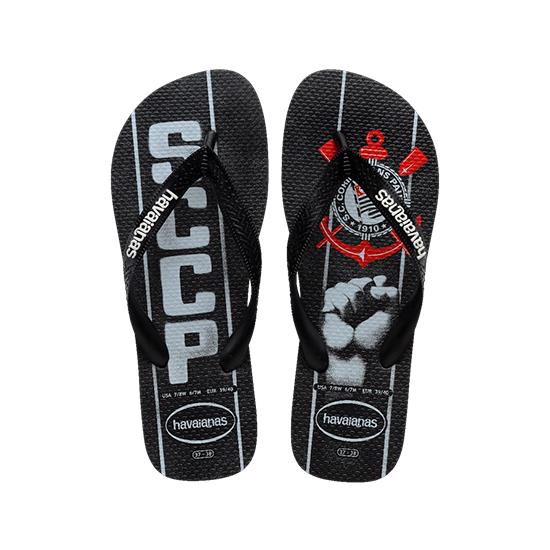 Imagem de Sandália havaianas masculina top times corinthians preto/preto 43/44